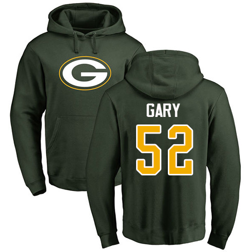 Men Green Bay Packers Green #52 Gary Rashan Name And Number Logo Nike NFL Pullover Hoodie Sweatshirts
